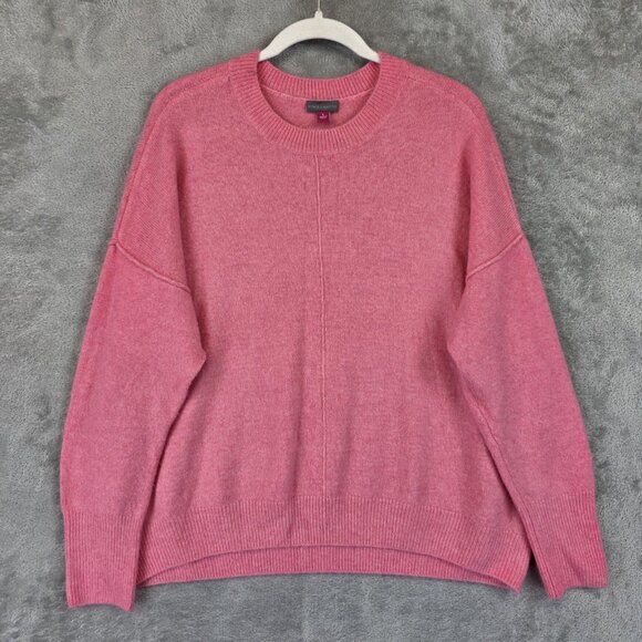 Vince Camuto Sweater Womens Large Pink Crewneck Drop Shoulder Soft Pullover - Picture 1 of 11